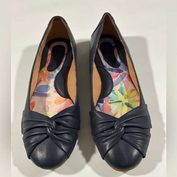 Born Lilly Navy Leather Ballet Flats Size 9.5 M - Picture 2 of 9